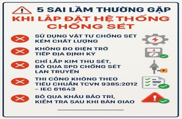 5 sai lầm khi lắp đặt chống sét