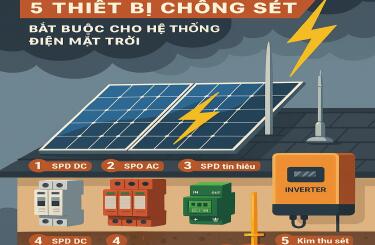 5 Thiết Bị Chống Sét Bắt Buộc Cho Hệ Thống Điện Mặt Trời