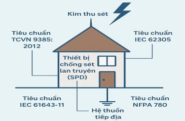 Tiêu chuẩn chống sét khi xây nhà