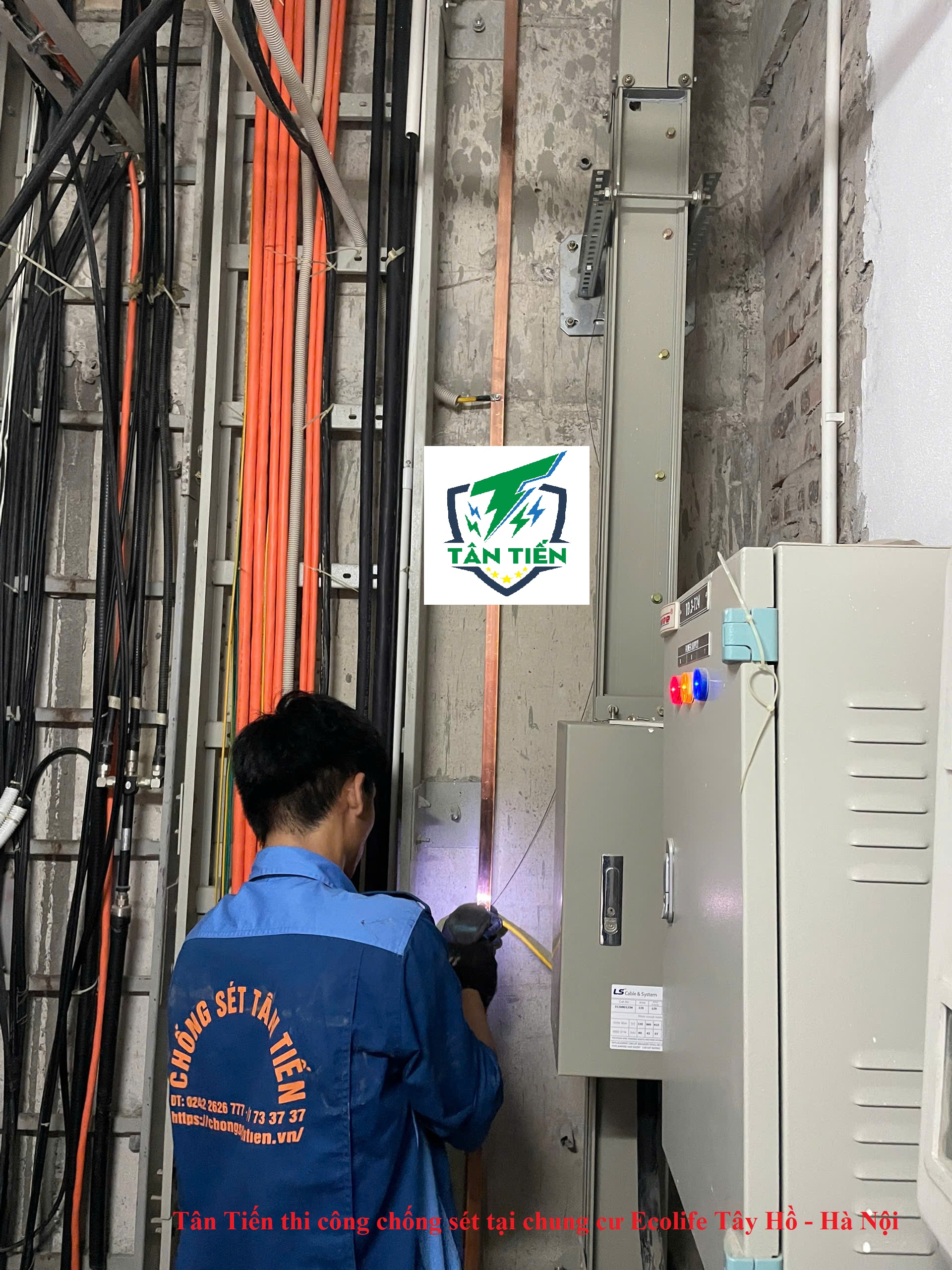 Thi công chống sét lan truyền Tân Tiến