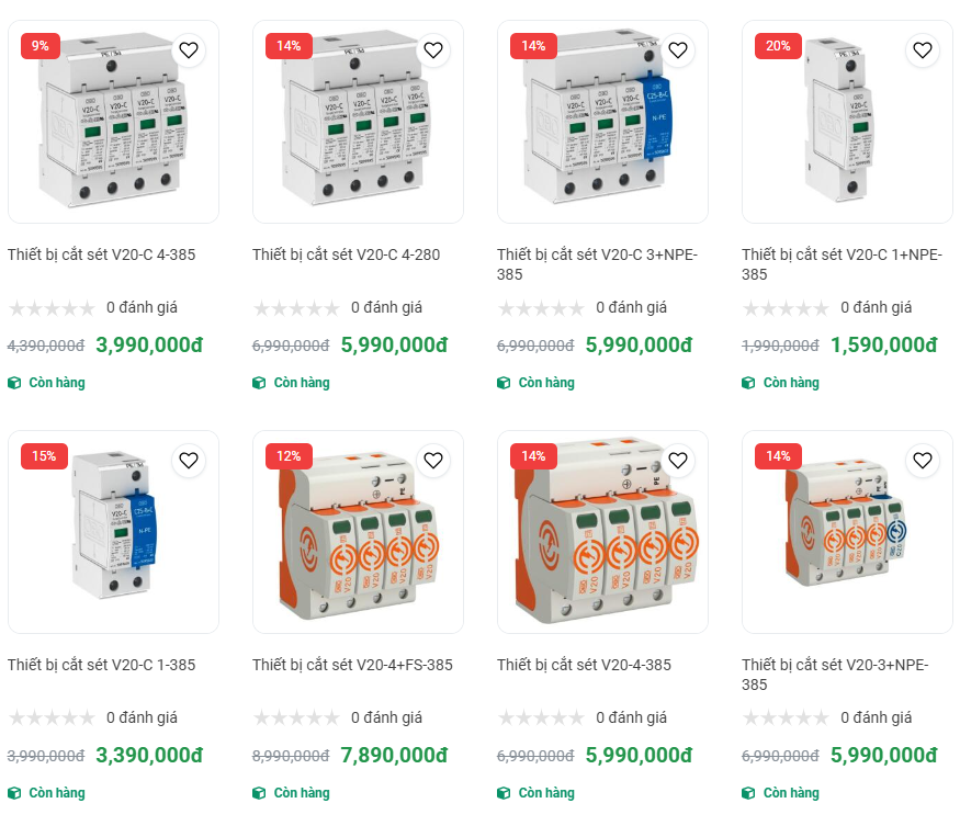 Một số sản phẩm chống sét lan truyền được Tân Tiến cung cấp