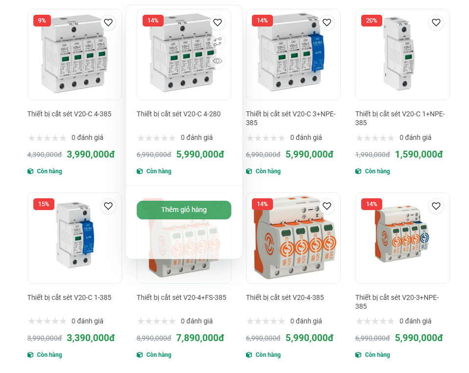 Một số thiết bị cắt sét lan truyền Tân Tiến cung cấp